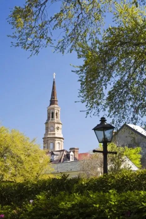 Framed Print : USA, South Carolina, Charleston. St. Phillips Episcopal Church in downtown Charleston