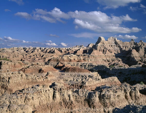 USA, South Dakota, Badlands National Park, Eroded, sedimentary formations dominate