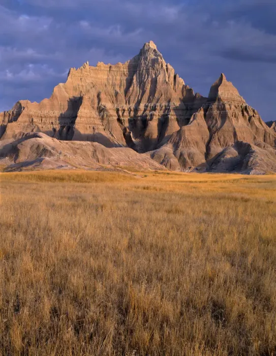 Framed Print : USA, South Dakota, Badlands National Park, North Unit, Early morning light defines Framed Print : USA, South Dakota, Badlands National Park, North Unit, Early morning light defines