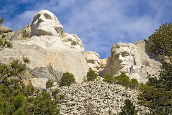 Framed Print : USA, South Dakota. Close-up of Mount Rushmore National Memorial in daytime. Credit as Fred J