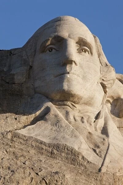 USA, South Dakota, Mount Rushmore National Monument, Close-up of George Washington