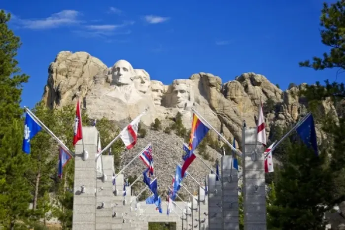 Framed Print : USA, South Dakota. Overview of Mount Rushmore National Memorial in daytime framed Framed Print : USA, South Dakota. Overview of Mount Rushmore National Memorial in daytime framed