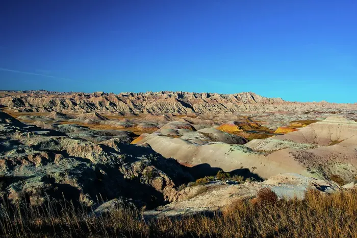 Framed Print : USA, South Dakota, Wall, Badlands National Park, Burns Basin Overlook