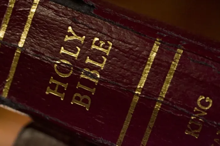 Framed Print : USA, Tennessee, Cades Cove. Close-up of weathered Holy Bible binding. Credit as Framed Print : USA, Tennessee, Cades Cove. Close-up of weathered Holy Bible binding. Credit as