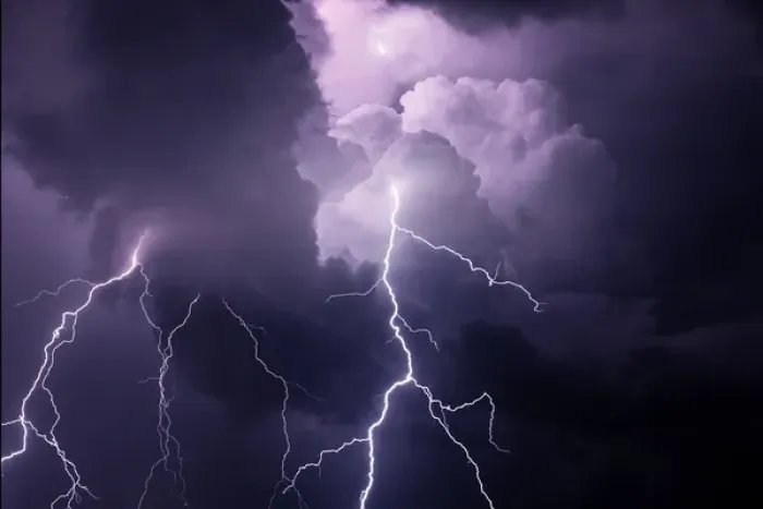 Framed Print : USA, Tennessee. Composite of cloud-to-cloud lightning bolts
