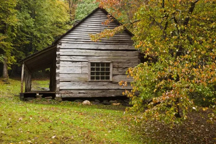 Framed Print : USA, Tennessee, Gatlinburg. Great Smoky Mountains National Park, historic Bud Ogle Farm