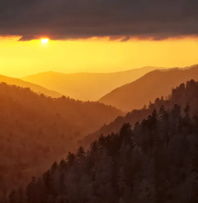 Framed Print : USA, Tennessee, Great Smoky Mountains National Park, Sunset light reflected by clouds Framed Print : USA, Tennessee, Great Smoky Mountains National Park, Sunset light reflected by clouds