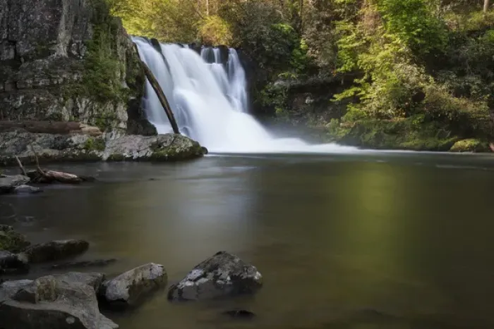 Framed Print : USA, Tennessee, Great Smoky Mountains National Park. Abrams Falls landscape. Credit as Framed Print : USA, Tennessee, Great Smoky Mountains National Park. Abrams Falls landscape. Credit as