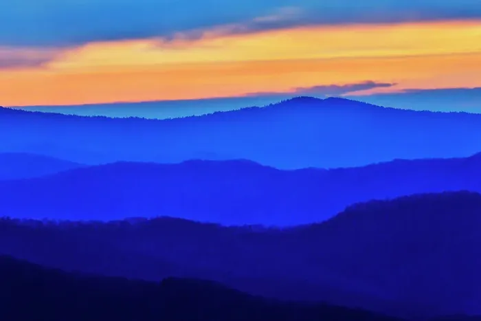 Framed Print : USA, Tennessee. Great Smoky Mountains National Park, sunrise and layering of mountains Framed Print : USA, Tennessee. Great Smoky Mountains National Park, sunrise and layering of mountains