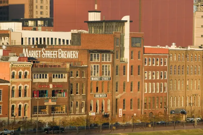 Framed Print : USA, Tennessee, Nashville: Buildings along First Avenue North