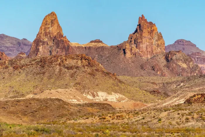 Framed Print : USA, Texas, Big Bend National Park. Mule Ears formation in Chisos Mountains Framed Print : USA, Texas, Big Bend National Park. Mule Ears formation in Chisos Mountains