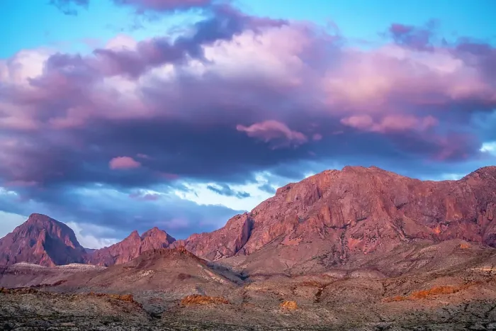 Framed Print : USA, Texas, Big Bend National Park. Chisos Mountains at sunset Framed Print : USA, Texas, Big Bend National Park. Chisos Mountains at sunset