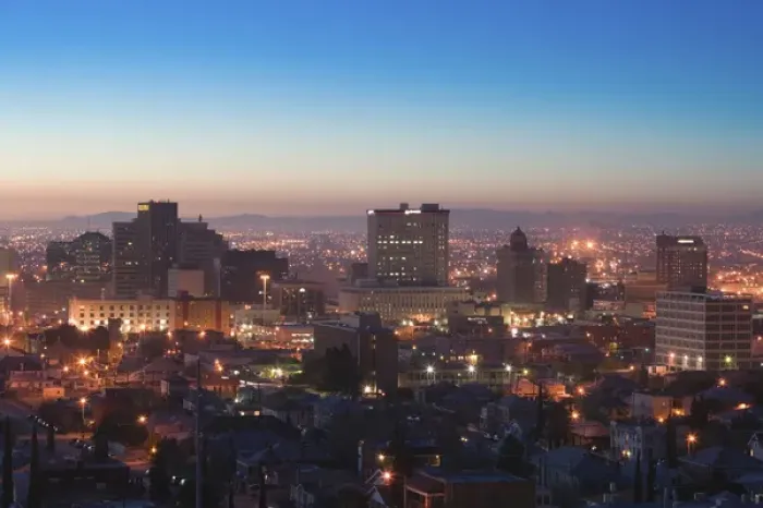 Framed Print : USA-TEXAS-El Paso: Downtown View from Scenic Drive  /  Dawn