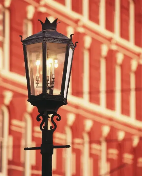 Framed Print : USA, Texas, Galveston, Illuminated street light Framed Print : USA, Texas, Galveston, Illuminated street light