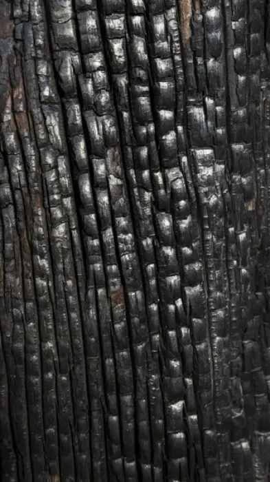 Framed Print : USA, Texas, Guadalupe Mountains National Park. Close-up of burnt tree trunk. Credit as