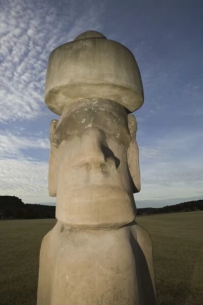 USA, TEXAS, Hill Country, Hunt: Stonehenge 2, Half scale replica Easter Island Moai