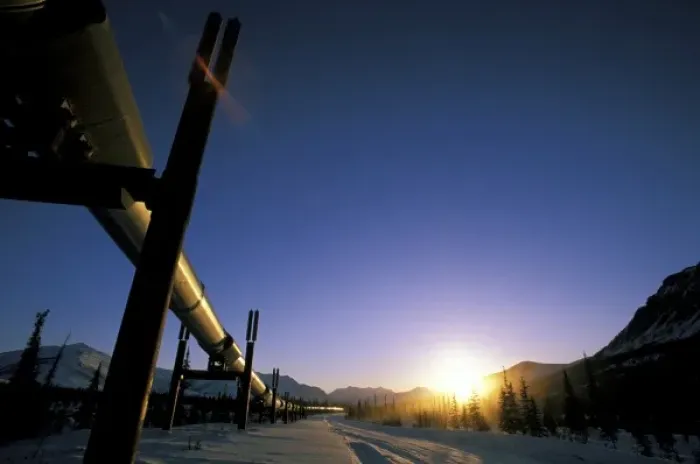 Framed Print : USA, USA, Alaska, Brooks Range. Winter sun sets over the Trans-Alaska Oil Pipeline Framed Print : USA, USA, Alaska, Brooks Range. Winter sun sets over the Trans-Alaska Oil Pipeline