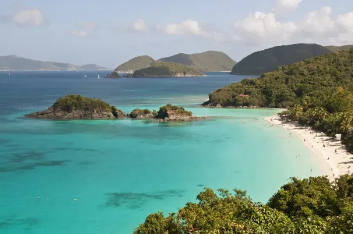 Framed Print : USA, USVI, St John. Tropical winter getaway