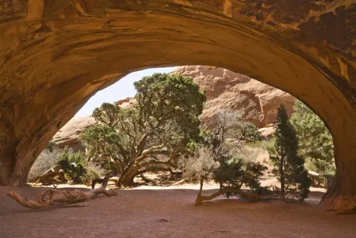 Framed Print : USA, Utah, Arches National Park. View of cave-like arch. Credit as: Don Paulson  / 