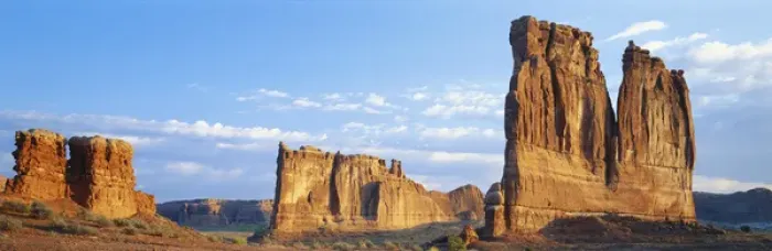 Framed Print : USA, Utah, Arches National Park, Courthouse Towers, Sunlight over varied rock formations Framed Print : USA, Utah, Arches National Park, Courthouse Towers, Sunlight over varied rock formations