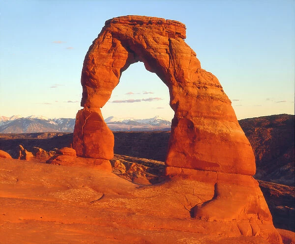 USA; Utah. ; Arches National Park; Delicate Arch at sunset