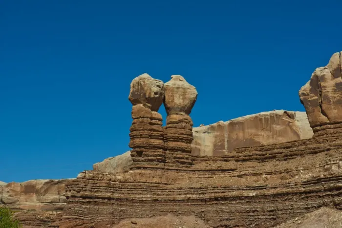 Framed Print : USA, Utah. Bluff, Twin Rocks