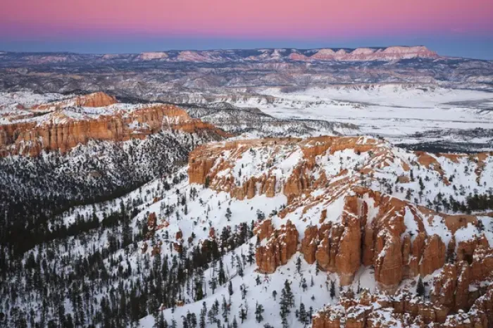 Framed Print : USA, Utah, Bryce Canyon National Park. Bryce Amphitheater from Bryce Point dusk, winter Framed Print : USA, Utah, Bryce Canyon National Park. Bryce Amphitheater from Bryce Point dusk, winter