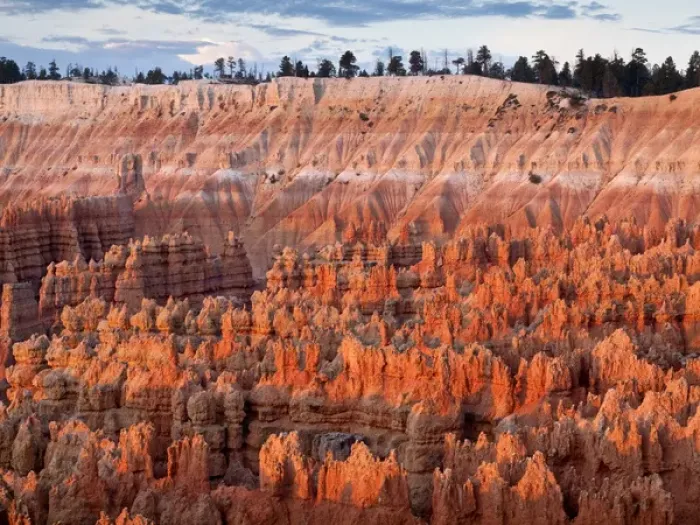 Framed Print : USA, Utah, Bryce Canyon National Park, Sunrise touches hoodoos at Sunset Point