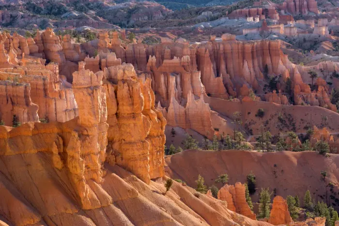 Framed Print : USA, Utah, Bryce Canyon National Park, Hoodoos rise above colorful ridges and valleys