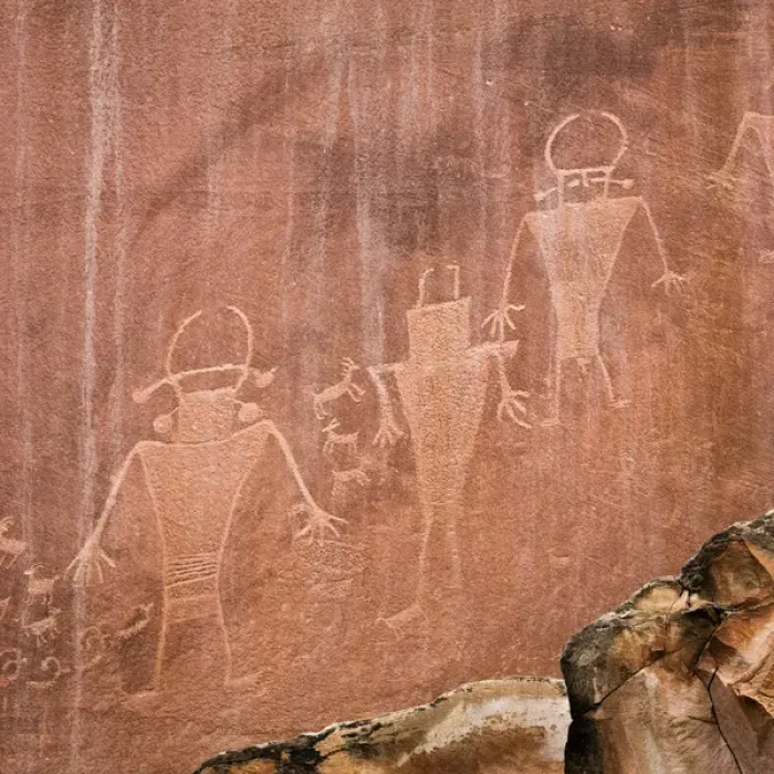 Framed Print : USA, Utah, Capitol Reef National Park. Fremont pictoglyph panel Framed Print : USA, Utah, Capitol Reef National Park. Fremont pictoglyph panel