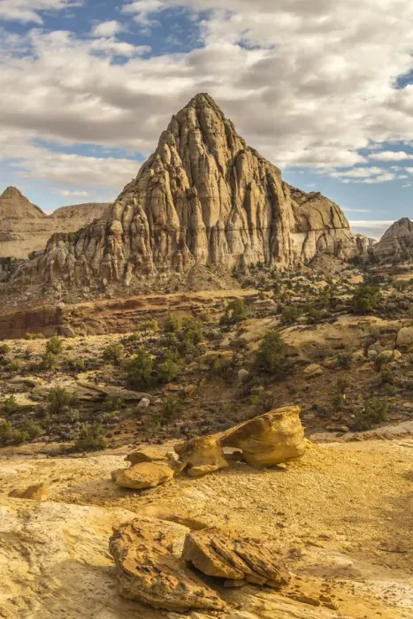 Framed Print : USA, Utah, Capitol Reef National Park. Pectols Pyramid in autumn Framed Print : USA, Utah, Capitol Reef National Park. Pectols Pyramid in autumn