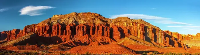 Framed Print : USA, Utah, Capitol Reef National Park. Panoramic of mountain and rock formations Framed Print : USA, Utah, Capitol Reef National Park. Panoramic of mountain and rock formations