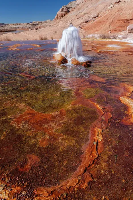 Framed Print : USA, Utah. Crystal Geyser, a cold water geyser, travertine geological formation, near Green River