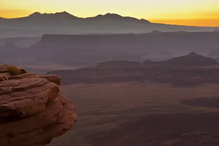 Framed Print : USA, Utah, Dead Horse Point State Park. Misty sunrise over rock formations. Credit as Framed Print : USA, Utah, Dead Horse Point State Park. Misty sunrise over rock formations. Credit as