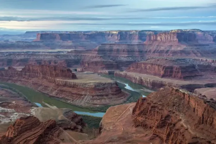 Framed Print : USA, Utah, Dead Horse Point State Park. Colorado River gooseneck formation. Credit as