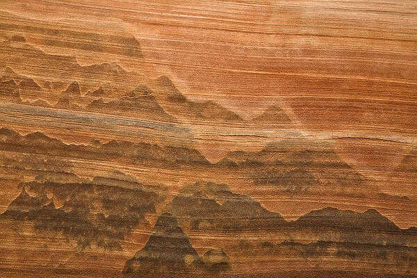 USA, Utah. Desert varnish stain on sandstone wall