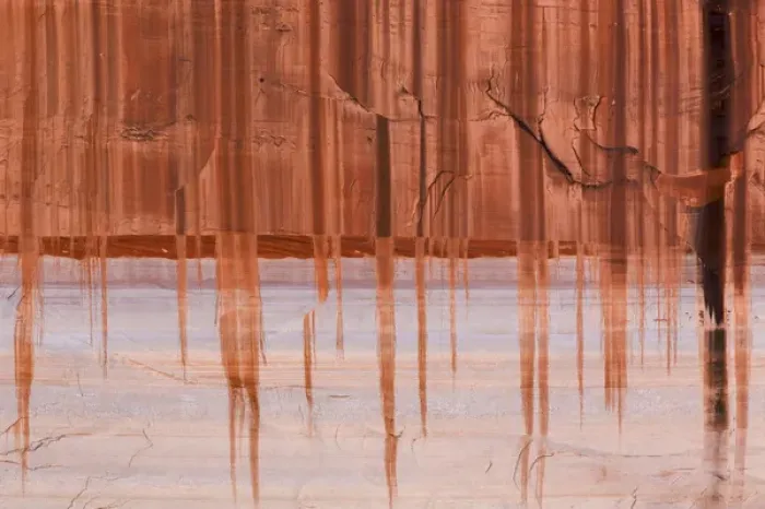 Framed Print : USA, Utah, Glen Canyon National Recreation Area. Sandstone wall with desert varnish stains Framed Print : USA, Utah, Glen Canyon National Recreation Area. Sandstone wall with desert varnish stains