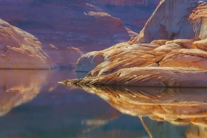 Framed Print : USA, Utah, Glen Canyon National Recreation Area. Abstract reflection of stained sandstone wall Framed Print : USA, Utah, Glen Canyon National Recreation Area. Abstract reflection of stained sandstone wall