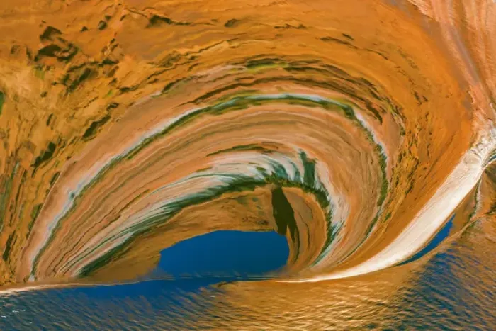 Framed Print : USA, Utah, Glen Canyon National Recreation Area. Abstract of cliff reflection in Lake Powell Framed Print : USA, Utah, Glen Canyon National Recreation Area. Abstract of cliff reflection in Lake Powell