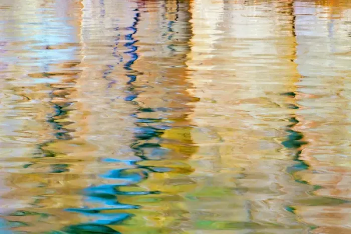 Framed Print : USA, Utah, Glen Canyon National Recreation Area. Abstract of cliff reflection in Lake Powell