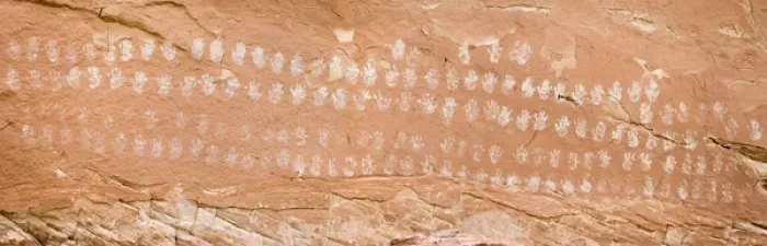 Framed Print : USA, Utah, Grand Staircase-Escalante National Monument. Detail of Hundred Hands pictograph on rock Framed Print : USA, Utah, Grand Staircase-Escalante National Monument. Detail of Hundred Hands pictograph on rock