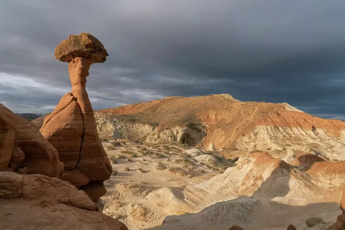 Framed Print : USA, Utah, Grand Staircase Escalante National Monument. Hoodoo formation in Toadstool Hoodoos area Framed Print : USA, Utah, Grand Staircase Escalante National Monument. Hoodoo formation in Toadstool Hoodoos area