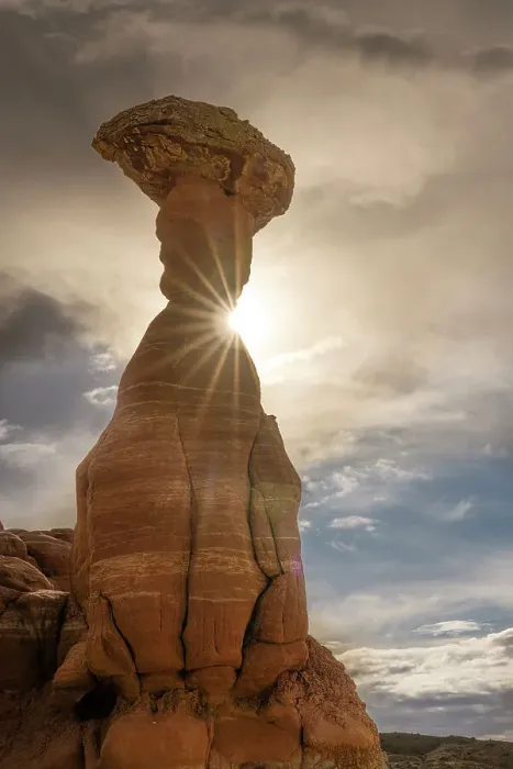 Framed Print : USA, Utah, Grand Staircase Escalante National Monument. Hoodoo formation in Toadstool Hoodoos area