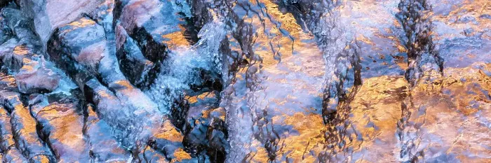 Framed Print : USA, Utah. Ice formations with canyon wall reflections Arches National Park Framed Print : USA, Utah. Ice formations with canyon wall reflections Arches National Park