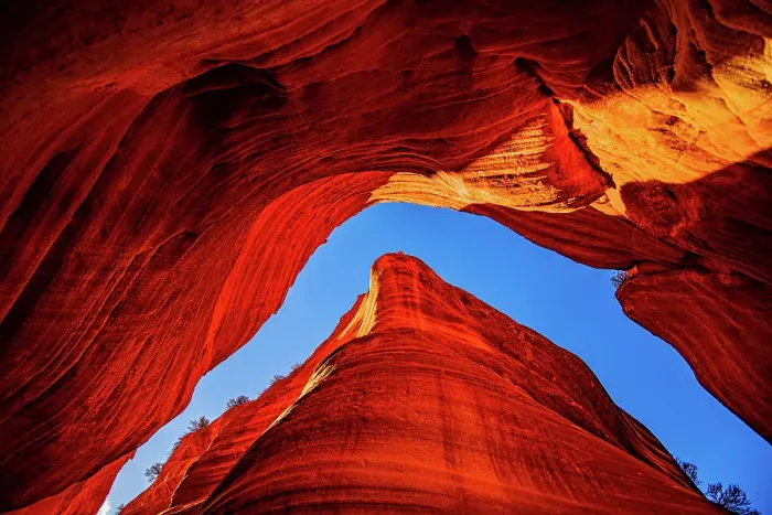 Framed Print : USA, Utah, Kanab, Peekaboo Slot Canyon, Skylight