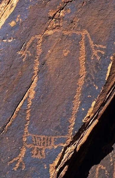 USA, Utah, Lake Powell. Petroglyph from the Archaic or Ancestral Pueblo period depict