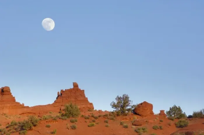 Framed Print : USA, Utah, Moab, Full Moon at Fisher Tower Framed Print : USA, Utah, Moab, Full Moon at Fisher Tower