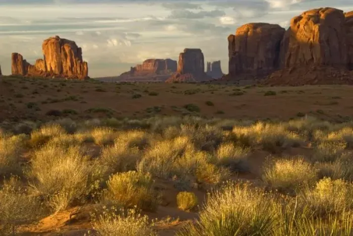Framed Print : USA, Utah, Monument Valley National Park. Sunrise illumines rock formations and grass on butte Framed Print : USA, Utah, Monument Valley National Park. Sunrise illumines rock formations and grass on butte