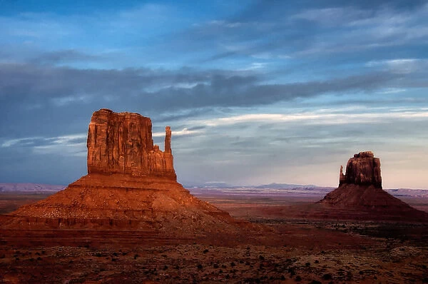 USA, Utah, Monument Valley Navajo Tribal Park. Landscape of eroded formations. Credit as