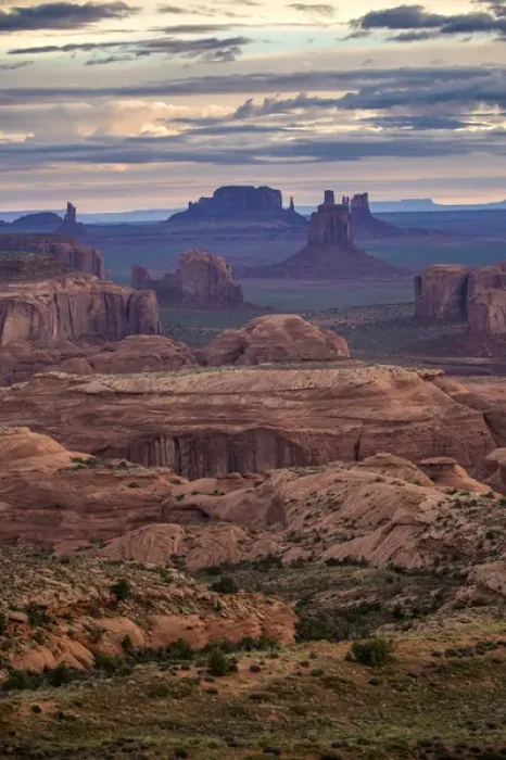 Framed Print : USA, Utah, Monument Valley Navajo Tribal Park. Overview of rock formations. Credit as